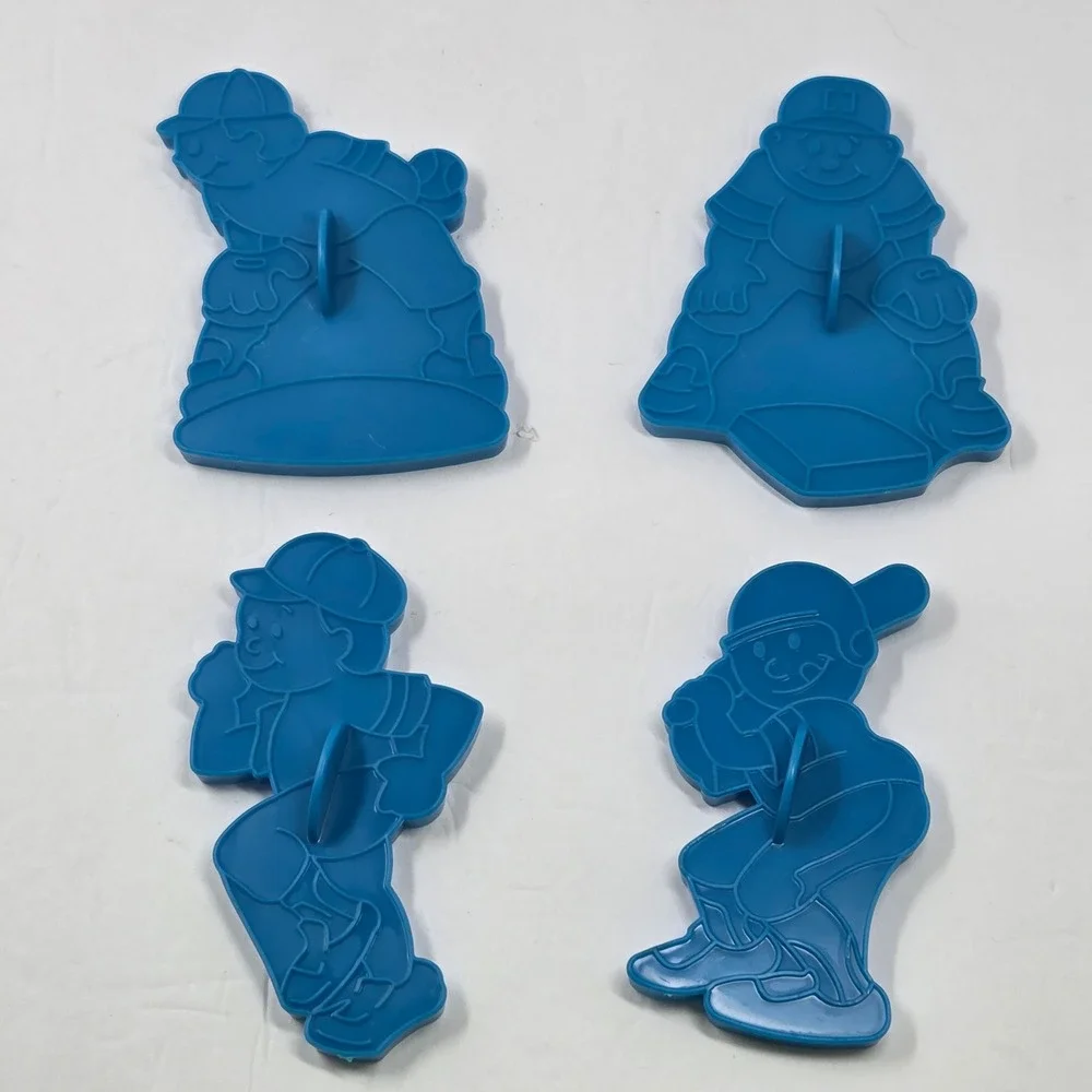 Vintage 1990 Wilton Baseball Cookie Cutters Set of 4 Blue Plastic 2304-1511
